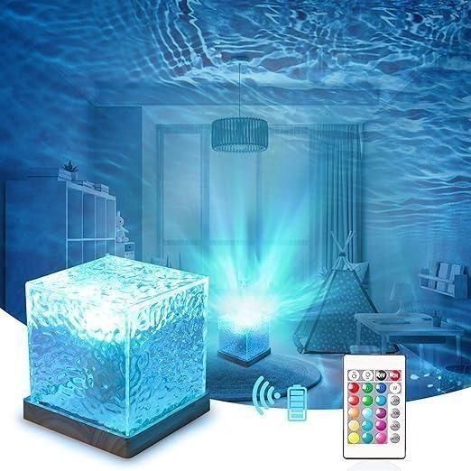 Rotating Water Night Light Aura Lamp