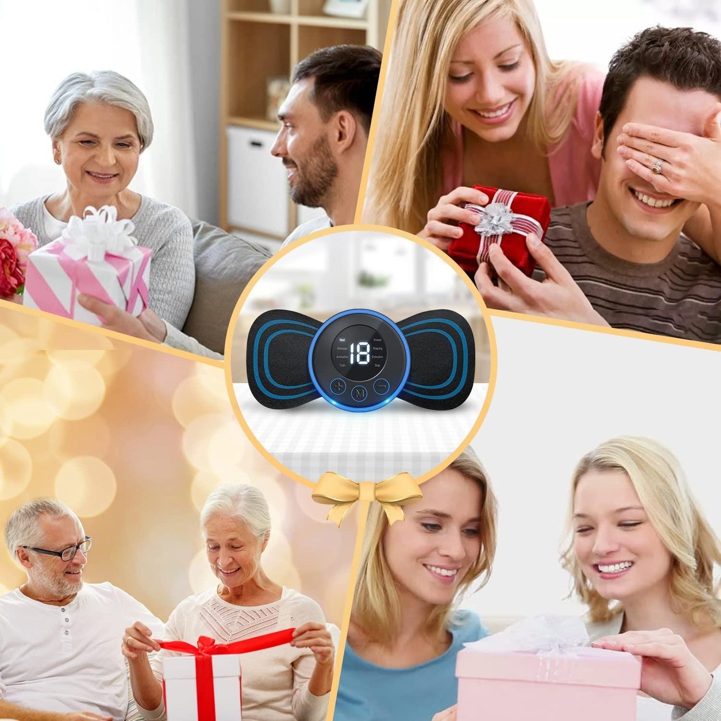 Mini Electric Massager with 8 Modes and 19 Strength Levels, Rechargeable