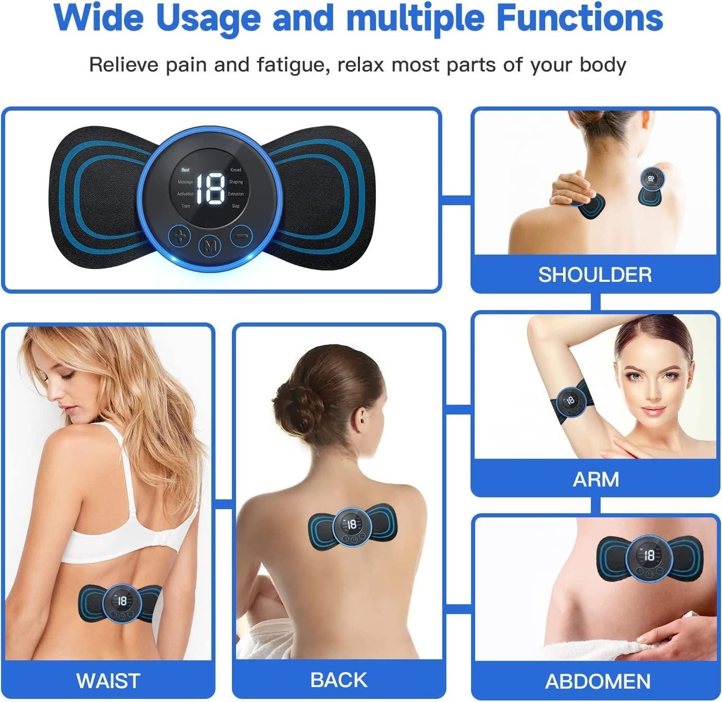 Mini Electric Massager with 8 Modes and 19 Strength Levels, Rechargeable