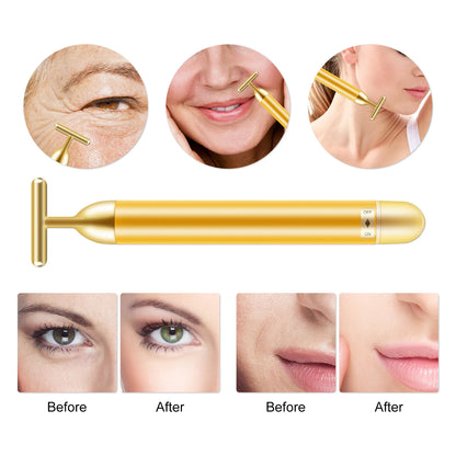 24K Gold Energy Beauty Bar Electric Facial Massage Roller