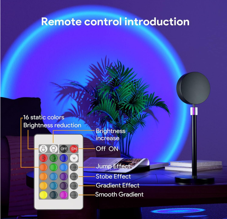 16 Colour Changing Sunset Projection Lamp