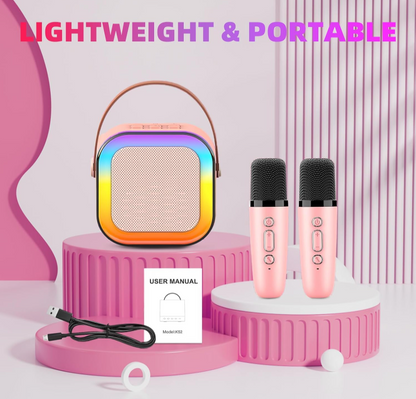 Mini Karoke Bluetooth Speaker With 2 Mic