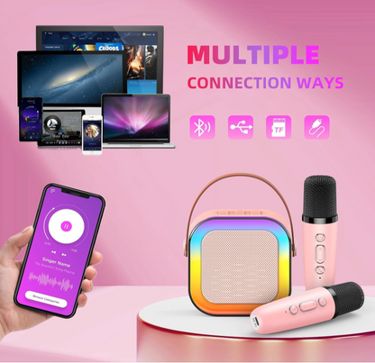 Mini Karoke Bluetooth Speaker With 2 Mic