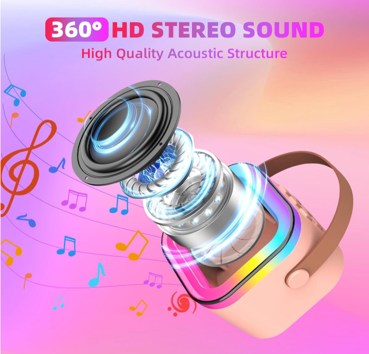 Mini Karoke Bluetooth Speaker With 2 Mic