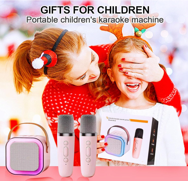 Mini Karoke Bluetooth Speaker With 2 Mic