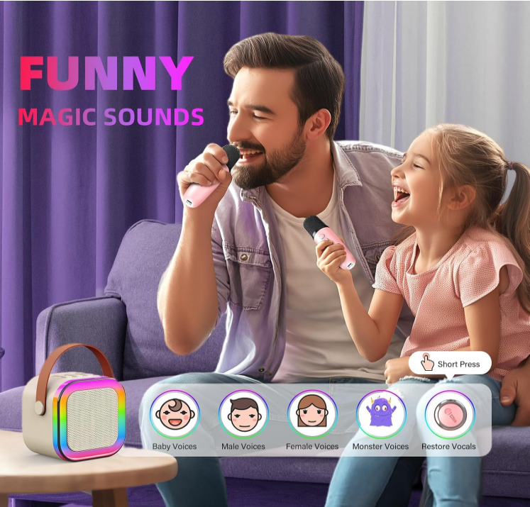 Mini Karoke Bluetooth Speaker With 2 Mic