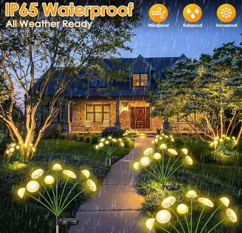 8 Solar LED Mushroom Garden Solar Light