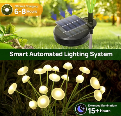8 Solar LED Mushroom Garden Solar Light