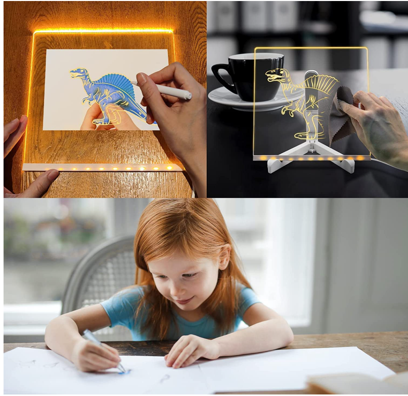 3D LED Light Glass Acrylic Writing pad