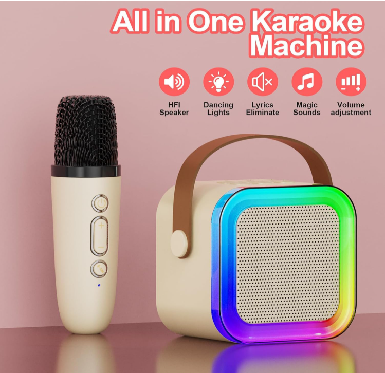 Mini Karoke Bluetooth Speaker With 2 Mic