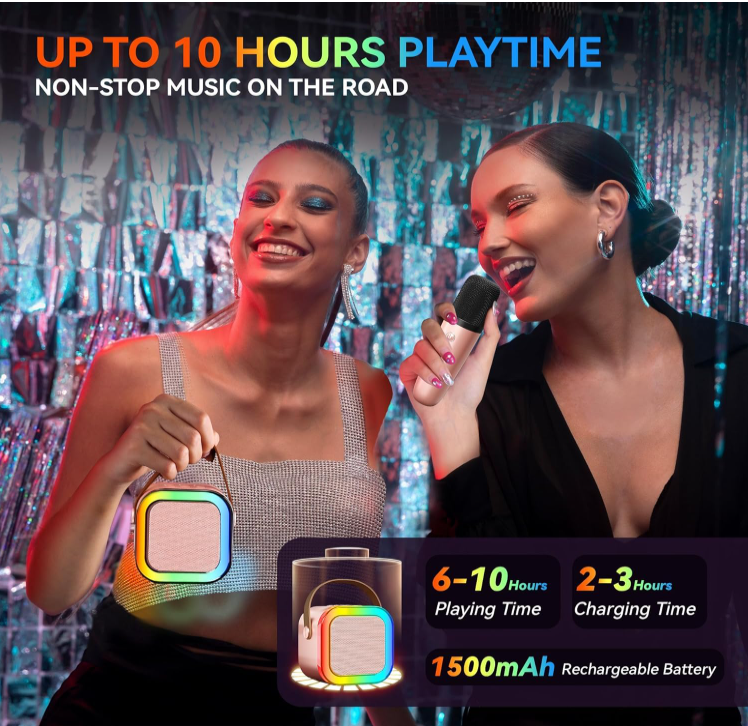 Mini Karoke Bluetooth Speaker With 2 Mic